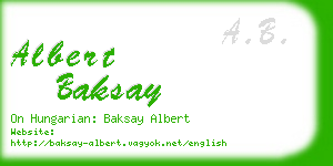 albert baksay business card